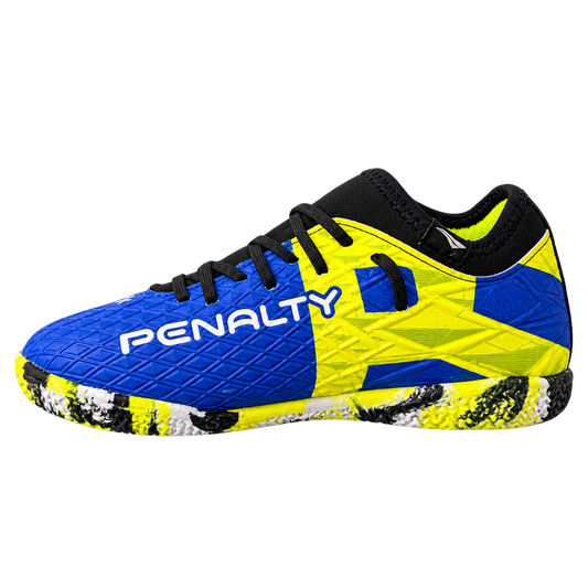 Penalty RX Locker Kids Indoor Futsal Shoes – Light Blue/Green Neon