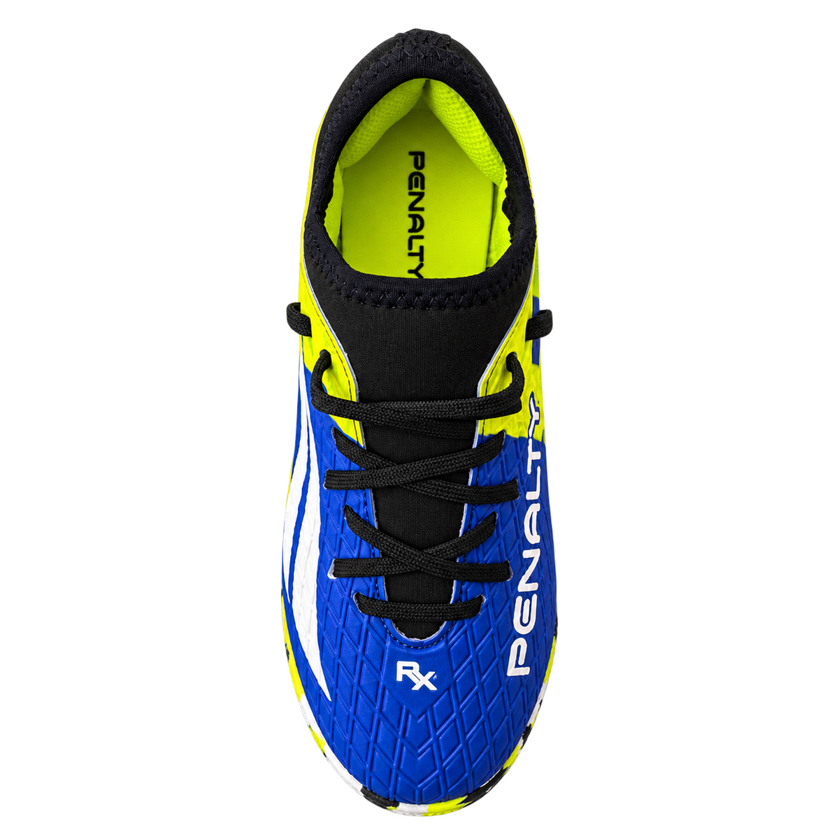 Penalty RX Locker Kids Indoor Futsal Shoes – Light Blue/Green Neon