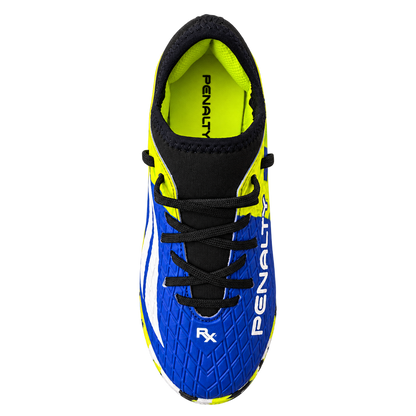Penalty RX Locker Kids Indoor Futsal Shoes – Light Blue/Green Neon
