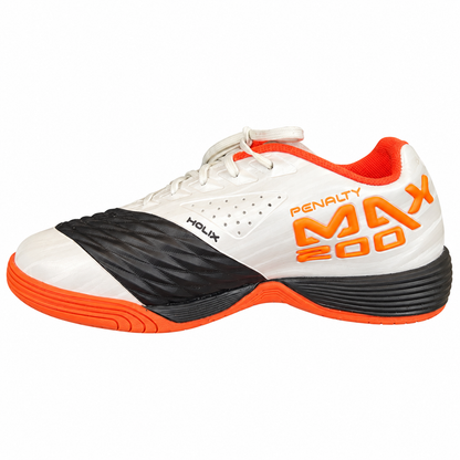 Penalty Max 200 Futsal Shoes – White / Black / Orange