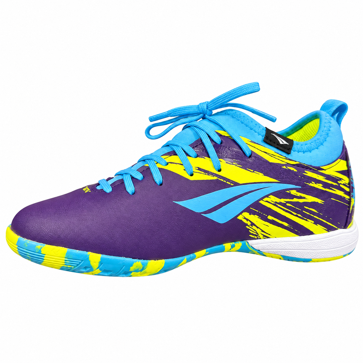 Penalty RX Locker Kids Indoor Futsal Shoes – Purple/Light Blue/Neon Green