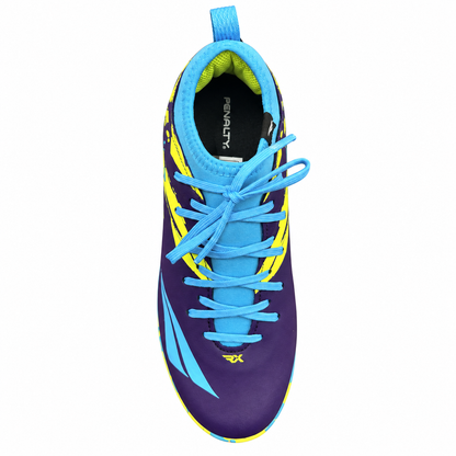 Penalty RX Locker Kids Indoor Futsal Shoes – Purple/Light Blue/Neon Green